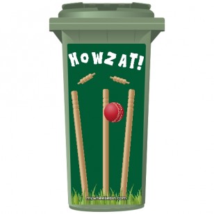 Howzat Cricket Stumps Wheelie Bin Sticker Panel